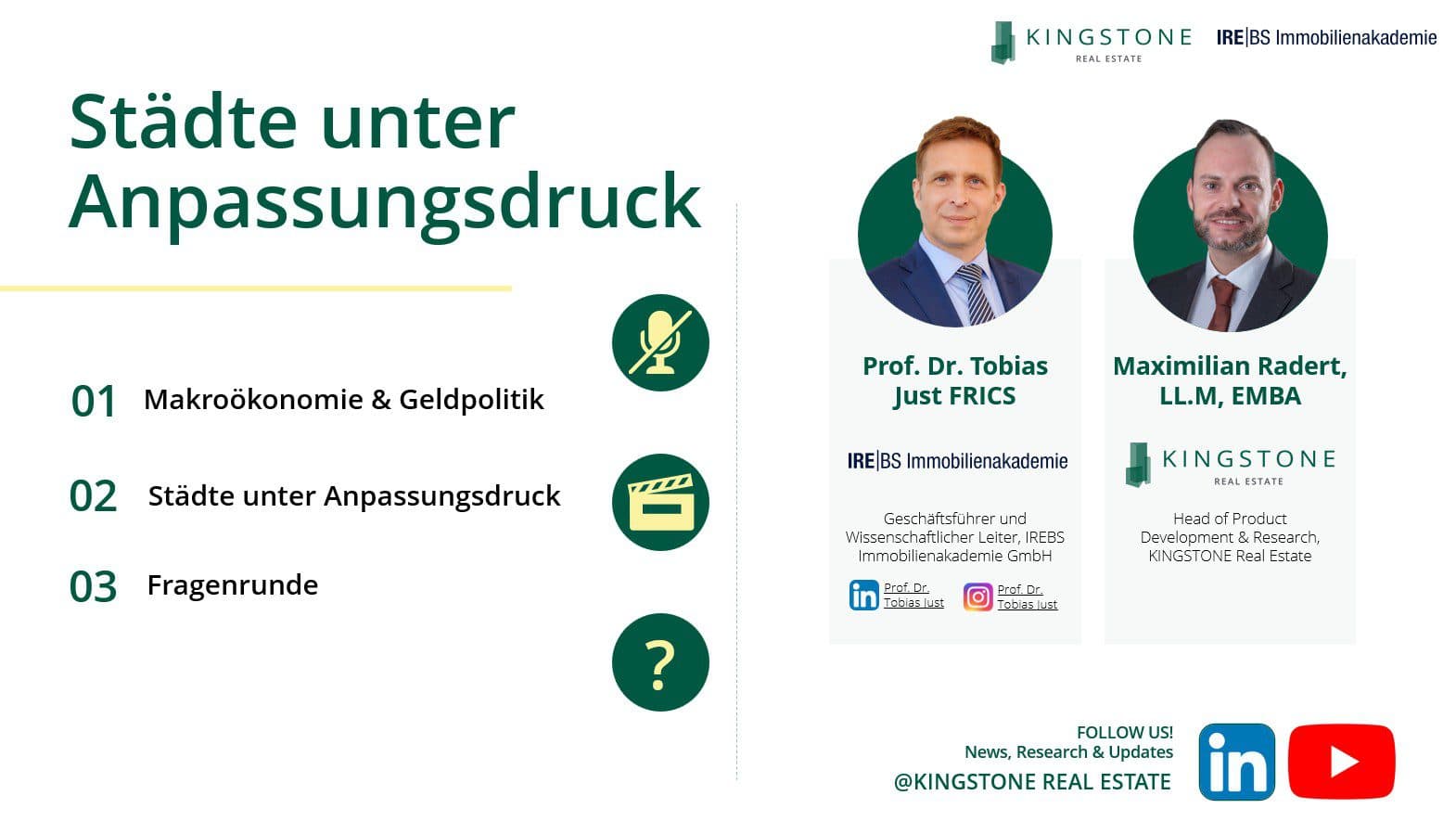 Rückblick Webinar-Reihe „Macro Matters – The KINGSTONE Real Estate View“ (Juni 2025)