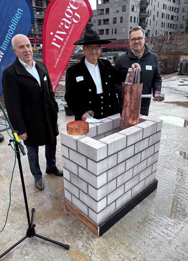 Grundsteinlegung für Wohnentwicklung RIVAGE am Zollhafen in Mainz