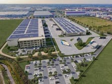 Visualisierung des neuen Logistikzentrums im GVZ Bremen von Panattoni und Nagel-Group