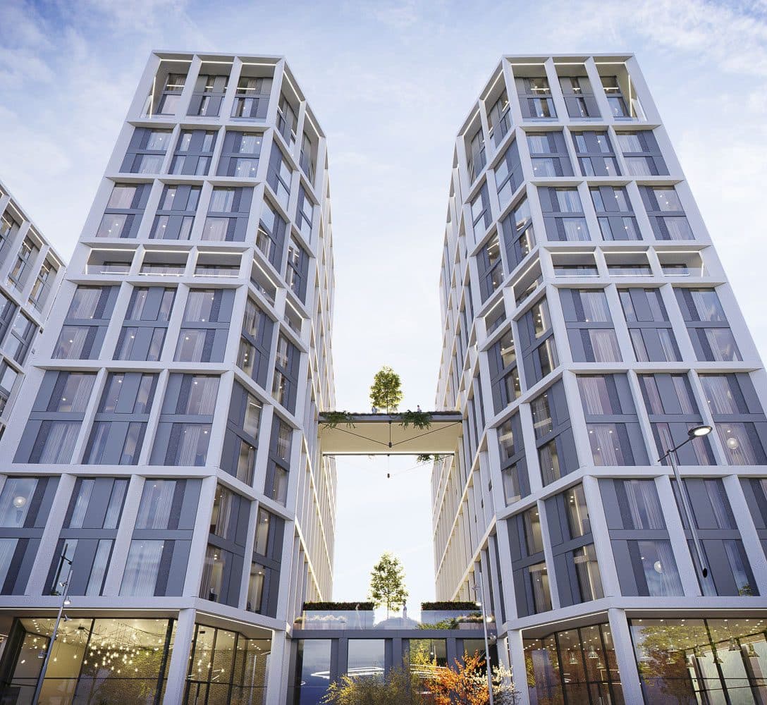 Indicative CGI of skybridge connecting The Gateway towers. Image credit LegacieJPG