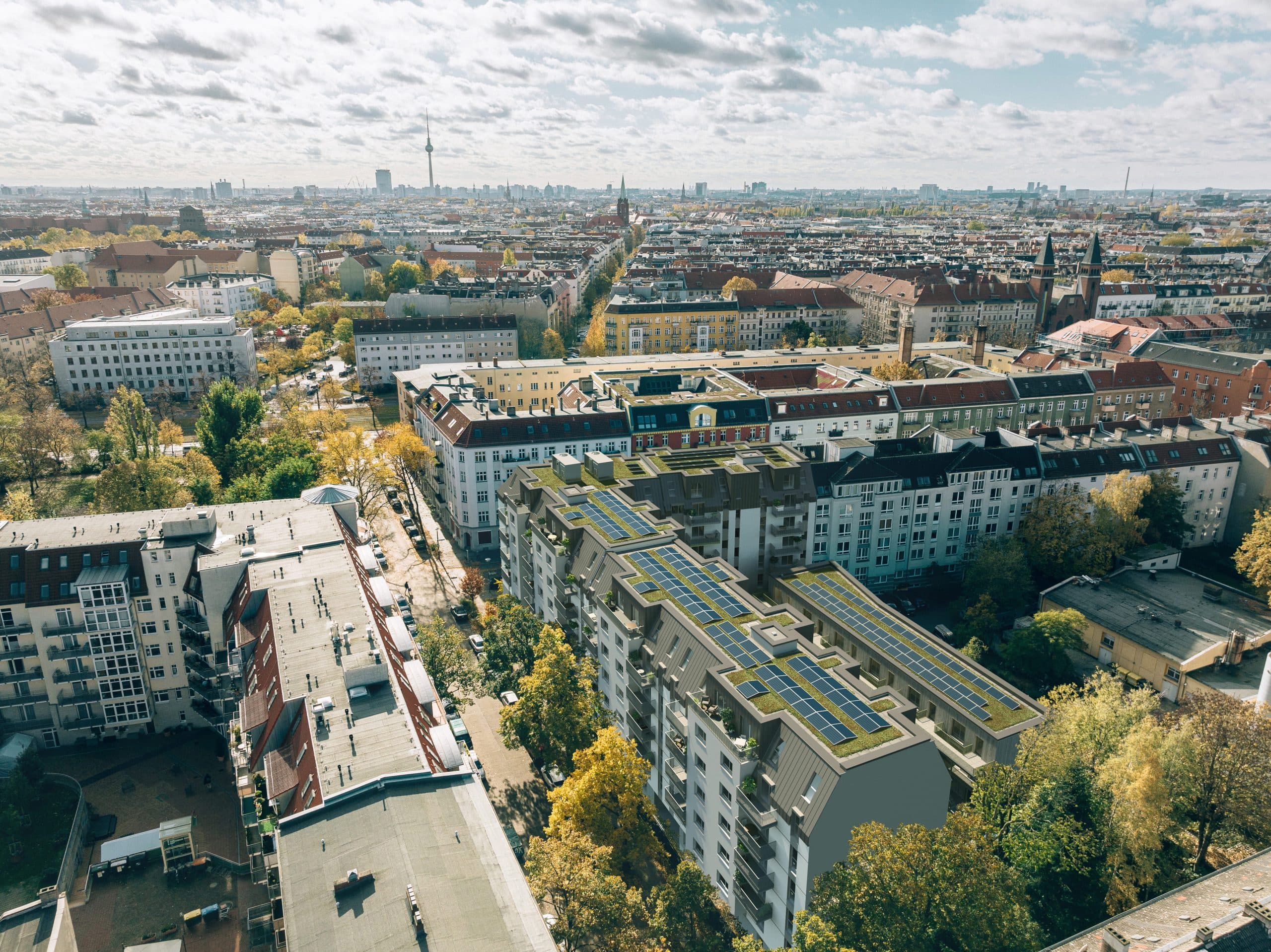 Luftaufnahme Wohnungsbauprojekt Schonenschen Straße Berlin