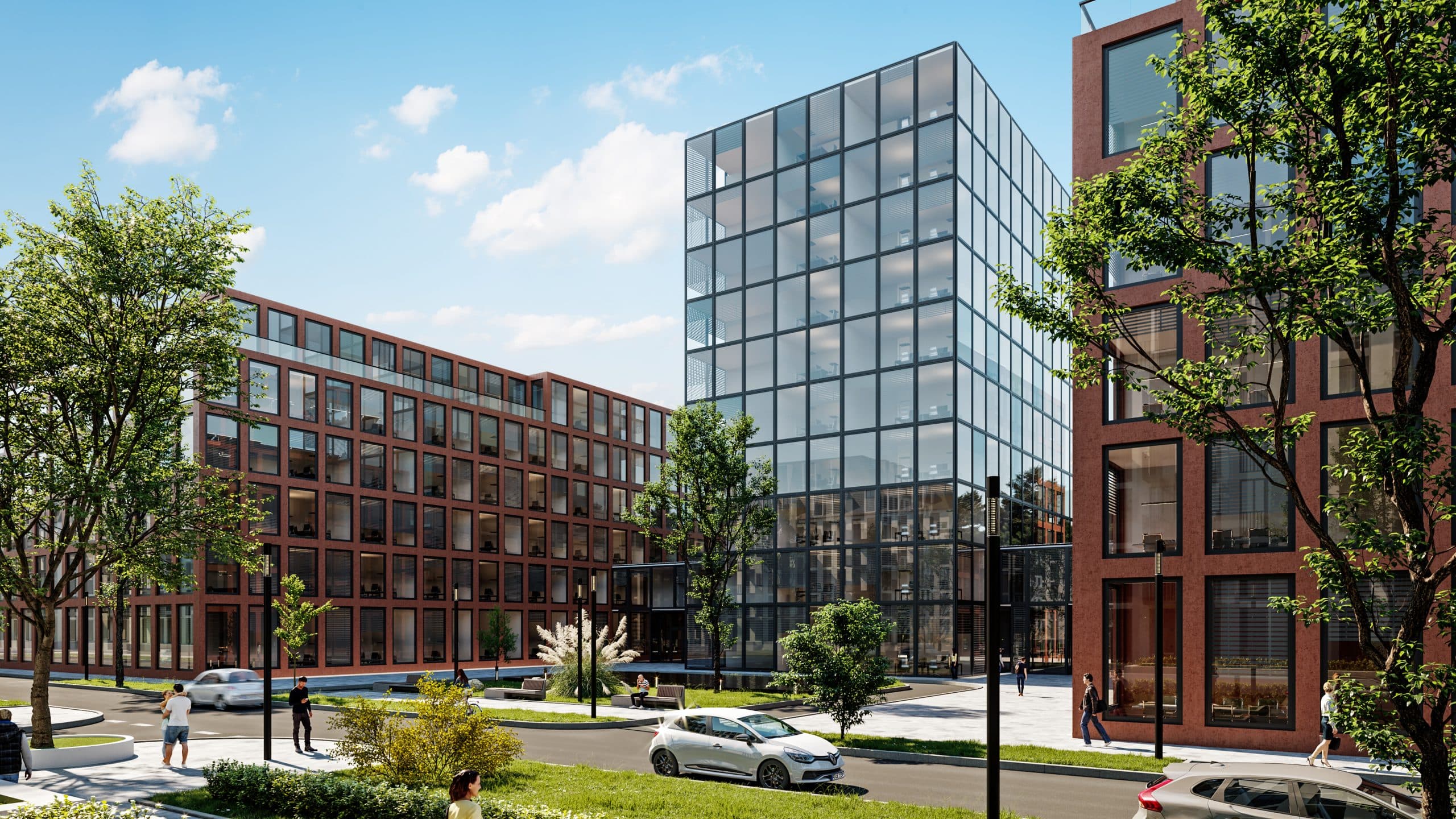 Visualisierung eines Bürogebäudes im Kirchsteigfeld, Potsdam