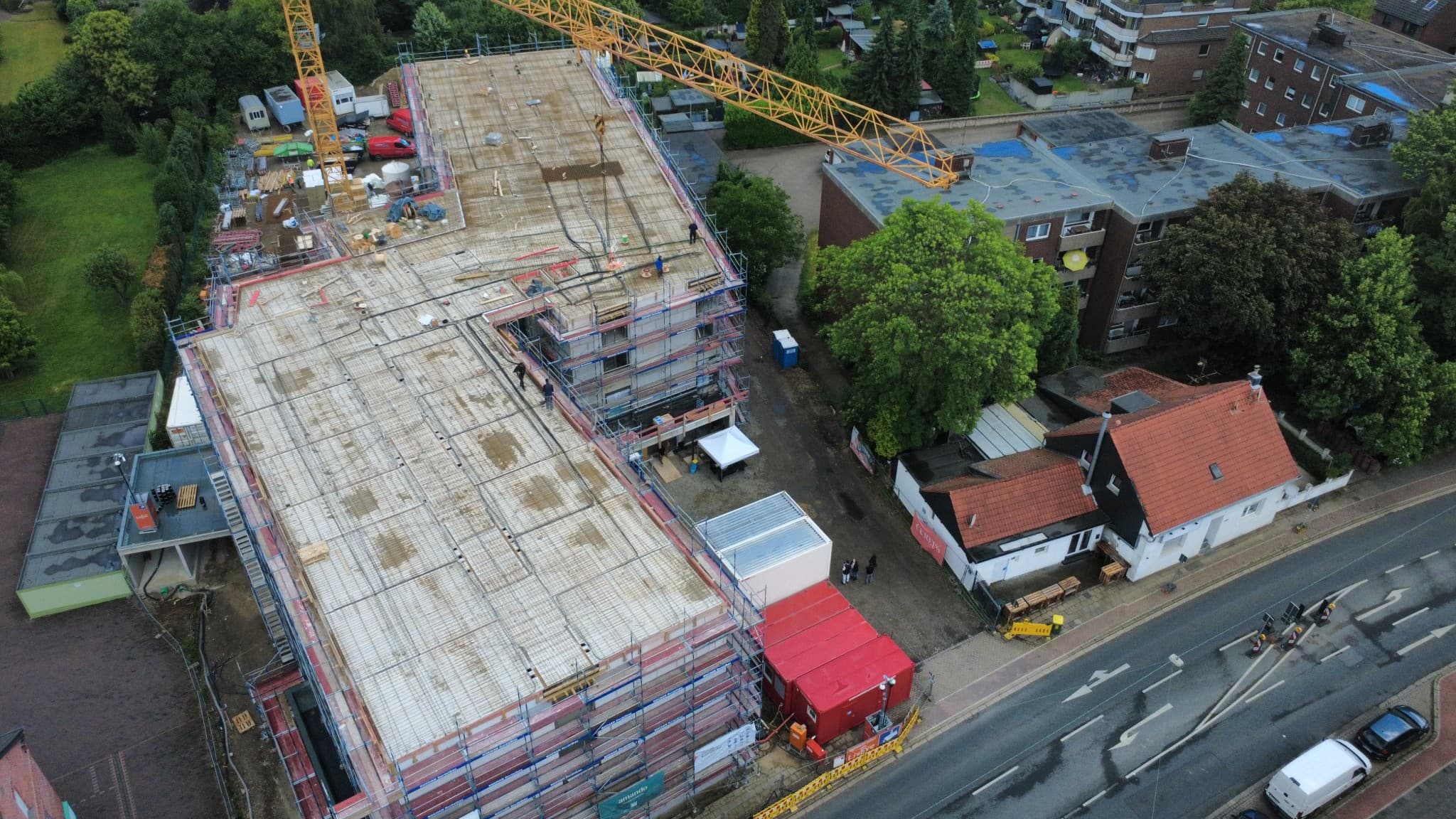 Bautenstand Amando Seniorenresidenz Oberhausen im Juni 2026, Nordrhein-Westfalen, ein Projekt der Cureus. Bildquelle: Michael Josef Krajza