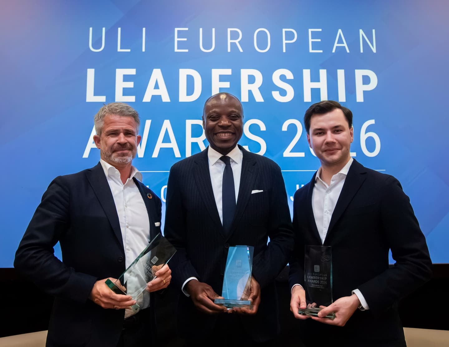 ULI European Leadership Awards 2026 würdigen Verdienste von Ruslan Hajduk, Honoré Achille Simo und Mikkel Bülow-Lehnsby für die Immobilienbranche