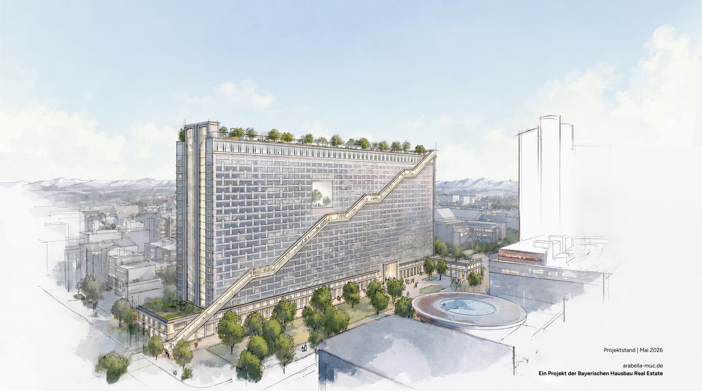 Bayerische Hausbau Real Estate focuses on revitalisation instead of demolition for the Arabellahaus
