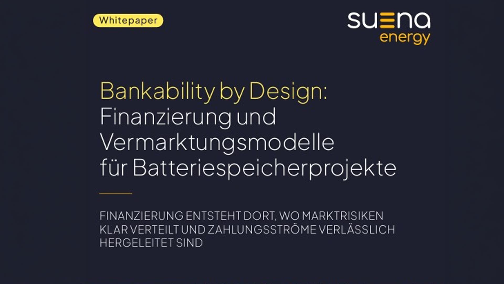 Capcora und suena energy veröffentlichen Whitepaper zur Finanzierung von Batteriespeicherprojekten