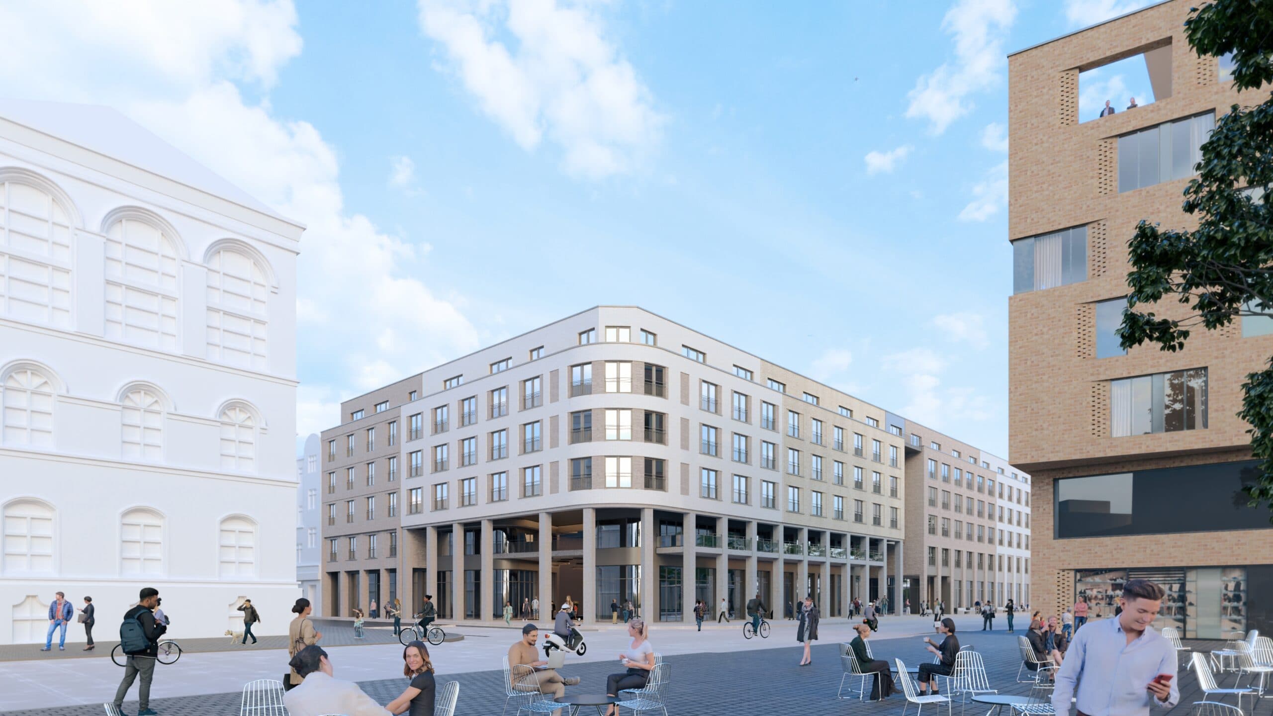 Visualisierung: Johannis Höfe – Quartier am Neumarkt Osnabrück, Neumarkt/Johannisstraße, Niedersachsen. Bildquelle: plan und bauwerk Winsen (aller), Jan von Hörsten