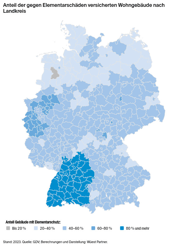 Wüest Partner study: The number of inadequately insured buildings in high-risk areas could rise by 70 per cent by 2080