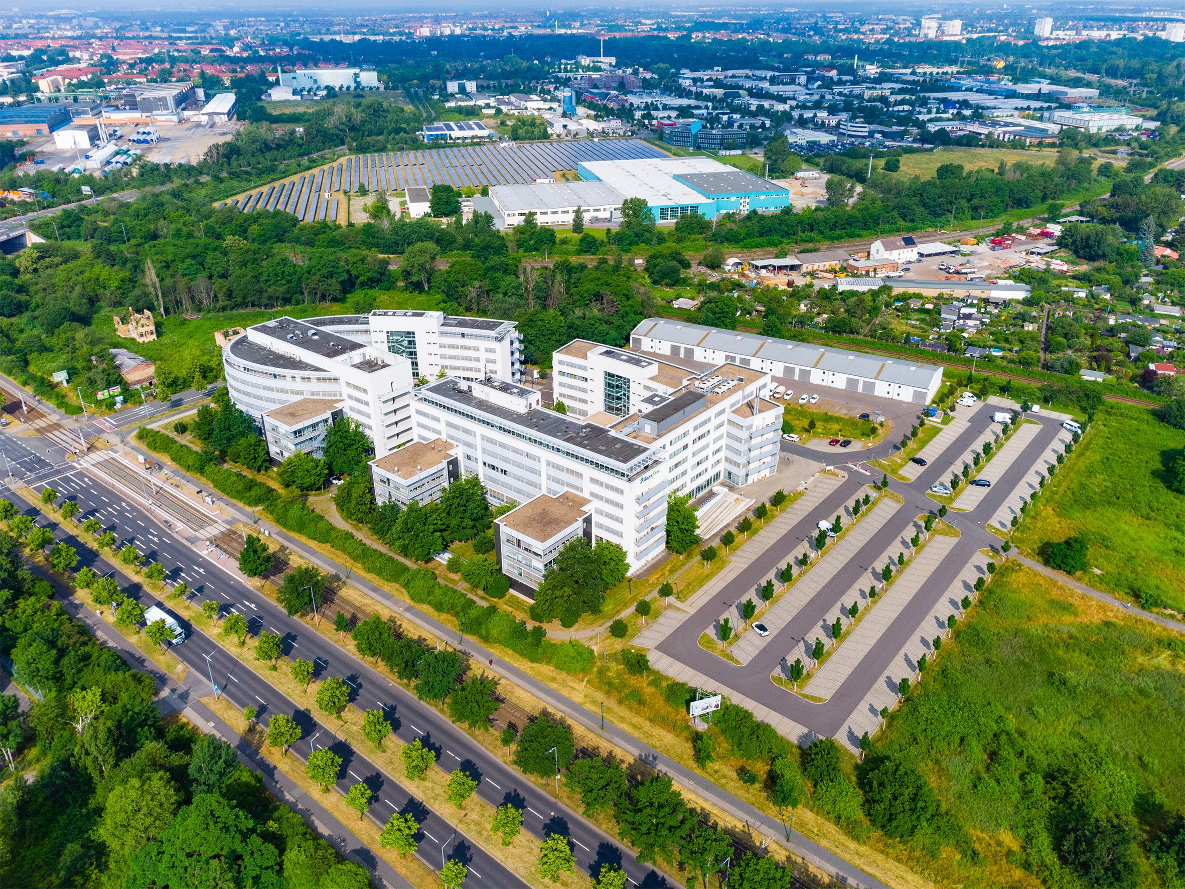 ArcusPark in der Torgauer Straße in Leipzig Nordost - Luftaufnahme