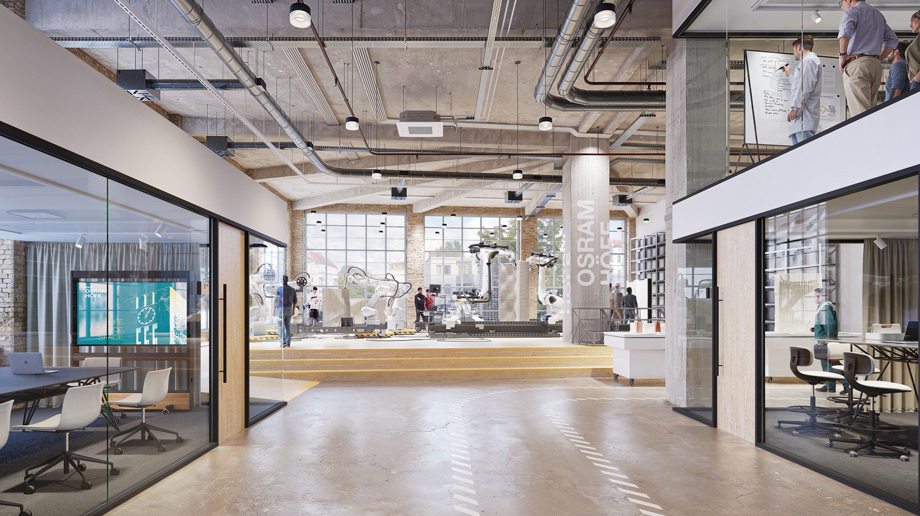 Nach der Transformation wird das historische Gebäude Raum für moderne Laborflächen und Arbeitsumgebungen bieten. Credit: xoio/Feldberg Capital