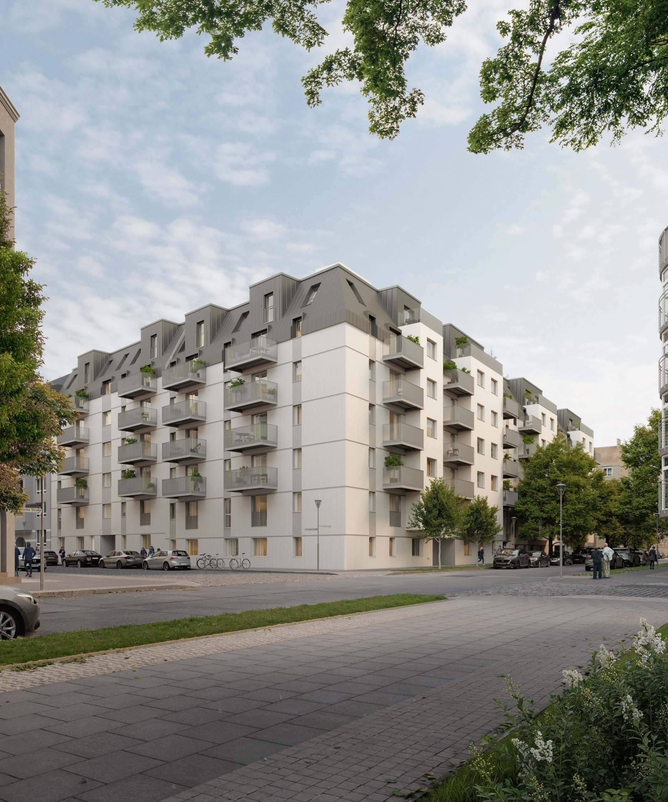 Moderne Wohnbauprojekt Visualisierung Berlin