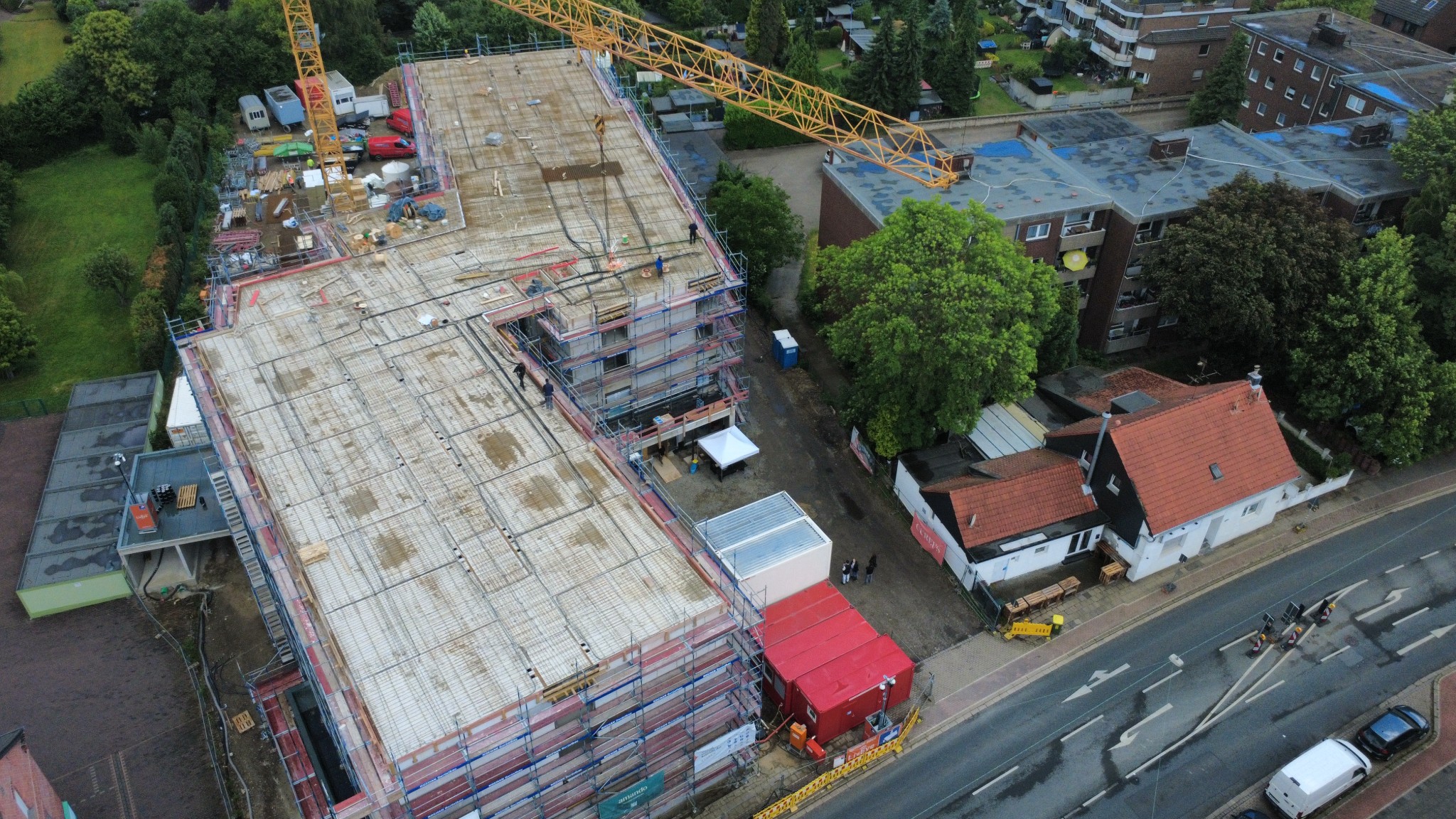 Bautenstand Amando Seniorenresidenz Oberhausen im Juni 2026, Nordrhein-Westfalen, ein Projekt der Cureus. Bildquelle: Michael Josef Krajza