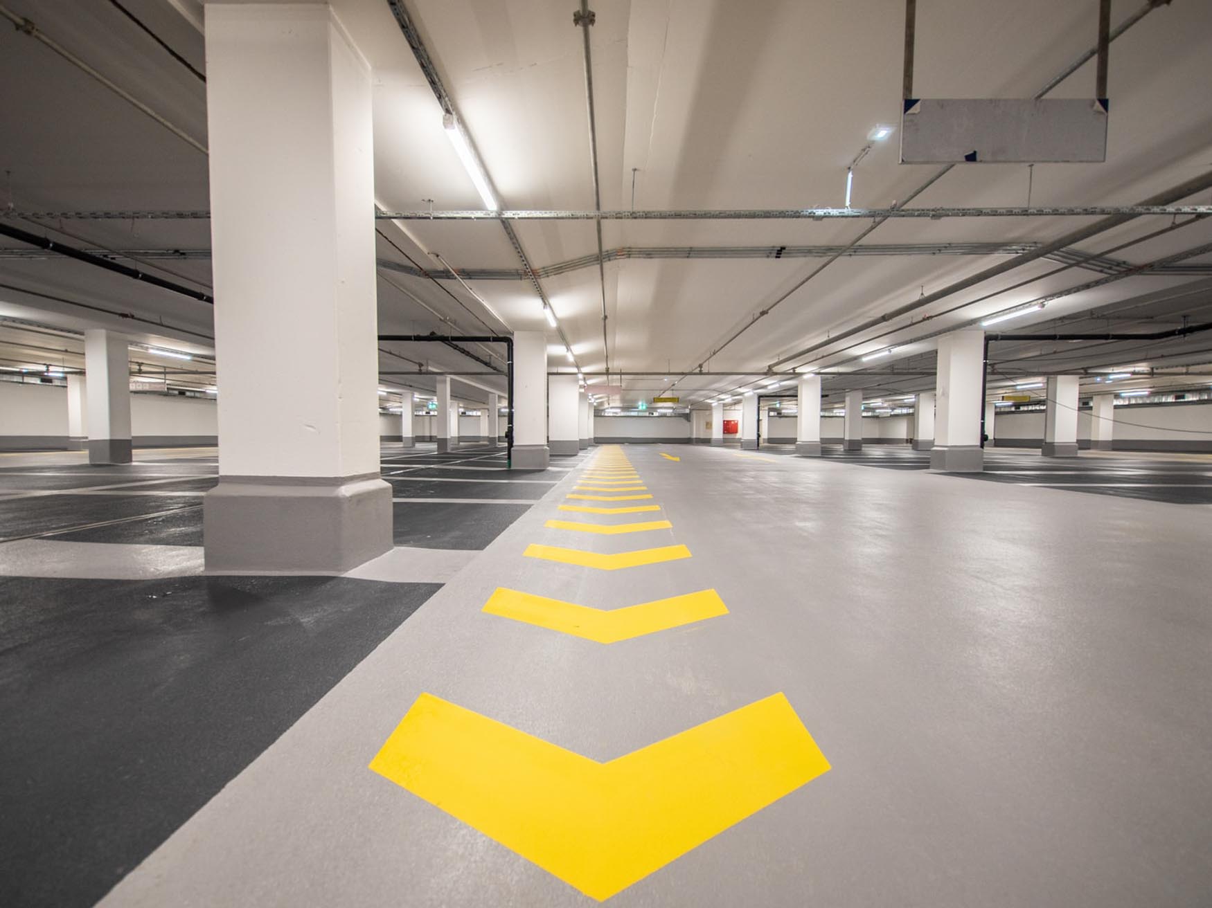 Ems-Quartier Meppen, aktueller Einblick in die Tiefgarage, ein Projekt der Lindhorst Gruppe. Bildquelle: Lindhorst Gruppe
